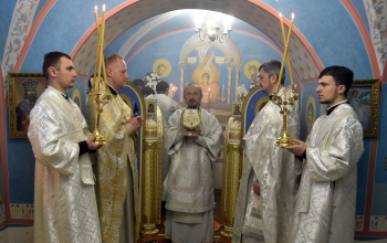 Митрополит Вениамин возглавил литургию в домовом храме в честь святителя Саввы Сербского