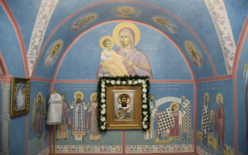 Митрополит Вениамин возглавил литургию в домовом храме в честь святителя Саввы Сербского