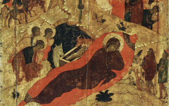 Икона Рождества Христова (Андрей Рублев, фрагмент)