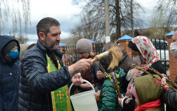 Вербное воскресенье в храме Рождества Христова 25.04.2021