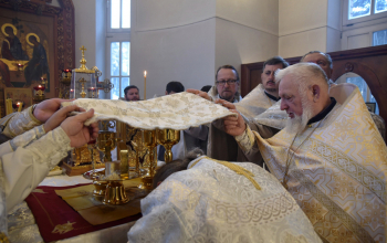 Патриарший Экзарх совершил Божественную литургию в храме Рождества Христова