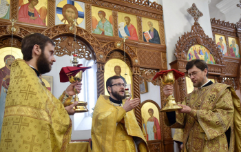 Митрополит Вениамин совершил Литургию в кафедральном соборе г.Борисова