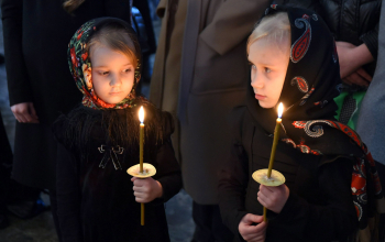 Великое повечерие с чтением канона преподобного Андрея Критского в Воскресенском кафедральном соборе г.Борисова