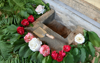 Освящение закладного камня в основание строящегося храма в аг.Старо-Борисов