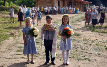 Освящение закладного камня в основание строящегося храма в аг.Старо-Борисов