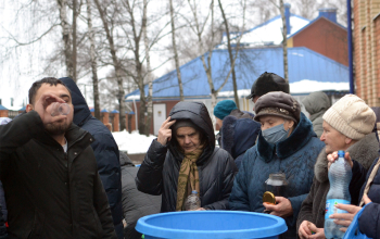 Освящение воды в храме Рождества Христова
