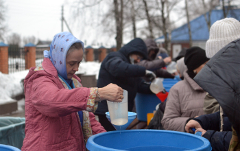 Освящение воды в храме Рождества Христова