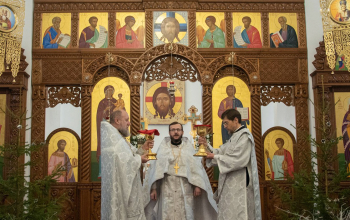 Великая вечерня и Литургия св. Василия Великого в кафедральном соборе Воскресения Христова