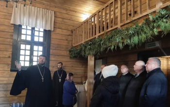 Президент Беларуси  посетил храм Рождества Пресвятой Богородицы в Хатыни