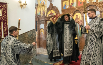 Вынос плащаницы в кафедральном соборе Воскресения Христова