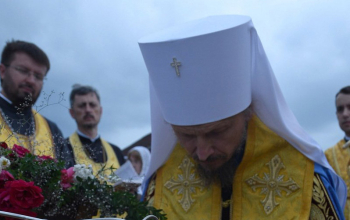 Закладка капсулы в основание строящегося Петропавловского храма д. Неманица