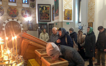 В Борисов прибыли ковчежцы с частицами святых мощей и икона прп. Елисея Лавришевского