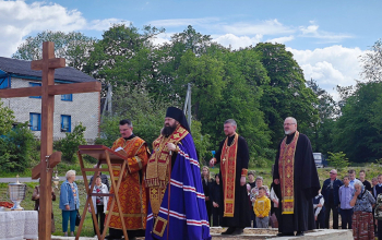 Закладка капсулы в основание строящегося храма в аг. Кищина Слобода
