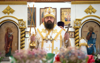 Протоиерей Сергей Башкиров сослужил архипастырю в храме Преображения Господня г.Березино