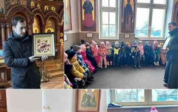 Иерей Артемий Щербицкий провел экскурсию в храме Рождества Христова для воспитанников детского сада № 44