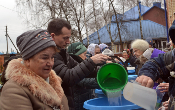 Великое освящение воды в храме Рождества Христова