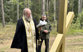 Освящение установленного Креста вблизи д.Иканы на «Поляне партизан»