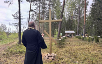 Освящение установленного Креста вблизи д.Иканы на «Поляне партизан»