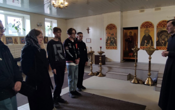 Учащиеся "СШ № 12" в храме Рождества Христова