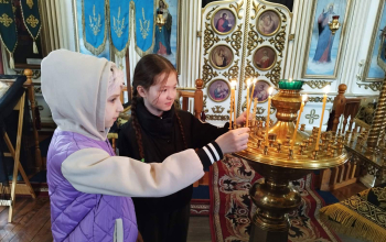 Встреча с детьми в храме святого Архангела Михаила аг.Лошница