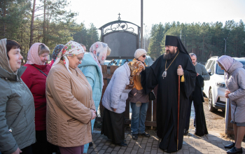 Освящение креста и купола для строящегося храма в честь святых благоверных князей-страстотерпцев Бориса и Глеба
