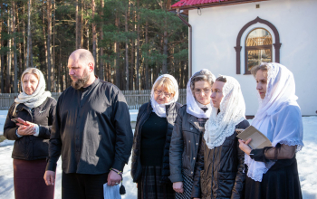 Освящение креста и купола для строящегося храма в честь святых благоверных князей-страстотерпцев Бориса и Глеба