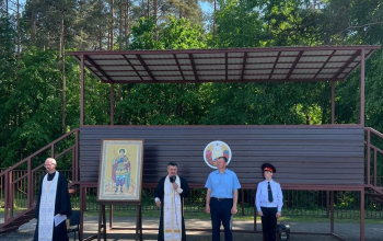 Молебен перед иконой святого Георгия в Борисовском кадетском училище
