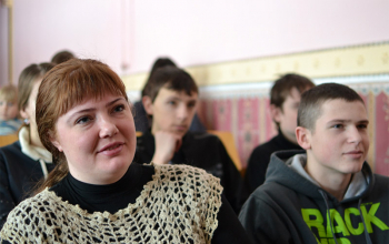 Волонтёры печанского храма в средней школе №17