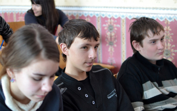 Волонтёры печанского храма в средней школе №17