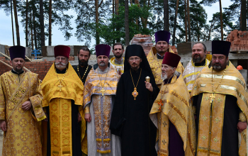 Закладка капсулы в основание храма Георгия Победоносца