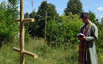 Освящение креста в д. Кимия
