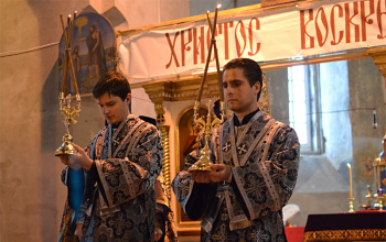 Епископ Борисовский Вениамин совершил Литургию в Свято-Воскресенском кафедральном соборе