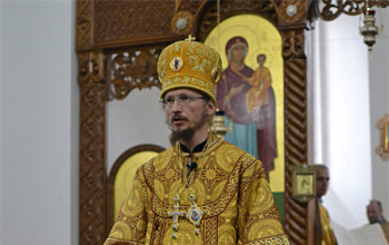 Епископ Вениамин освятил колокол, отлитый к 140-летию Свято-Воскресенского собора