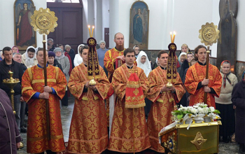 В среду Светлой седмицы духовенство Борисовской епархии совершило Литургию в Воскресенском соборе г.Борисова