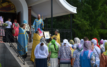В борисовский храм Рождества Христова доставлена икона Божией Матери «Умягчение злых сердец» («Семистрельная»)