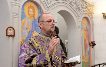 В среду 5-ой недели Великого поста епископ Вениамин совершил Литургию в Богоявленском храме-часовне