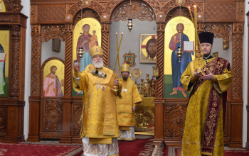 Митрополит Павел совершил Литургию в Борисовском Воскресенском кафедральном соборе