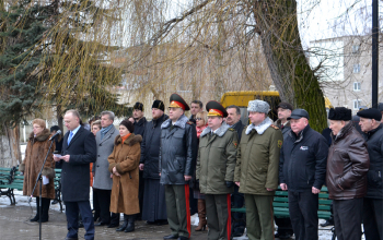 Борисовские священники приняли участие в митинге, посвященном Дню защитников Отечества