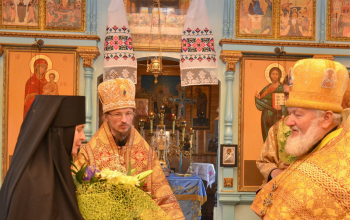 Преосвященнейший Вениамин в храме Рождества Пресвятой Богородицы в д. Житьково