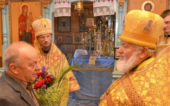 Преосвященнейший Вениамин в храме Рождества Пресвятой Богородицы в д. Житьково
