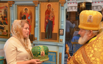 Преосвященнейший Вениамин в храме Рождества Пресвятой Богородицы в д. Житьково