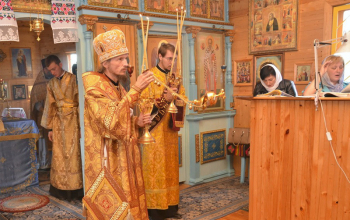 Преосвященнейший Вениамин в храме Рождества Пресвятой Богородицы в д. Житьково