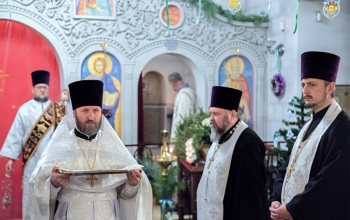 В Навечерие Богоявления епископ Борисовский и Марьиногорский Вениамин совершил Божественную литургию в храме-часовне Святого Богоявления